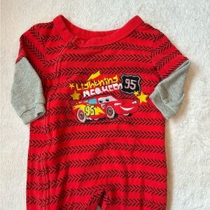 3/$18 Red Lightning McQueen Embroidered Sleeper | Disney | 0-3 months